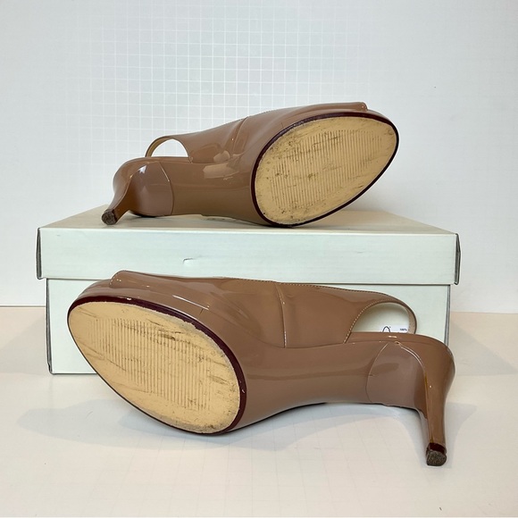 Nine West Gabrielle Platform Slingback Patent Pump Heels 7.5 - Picture 7 of 11